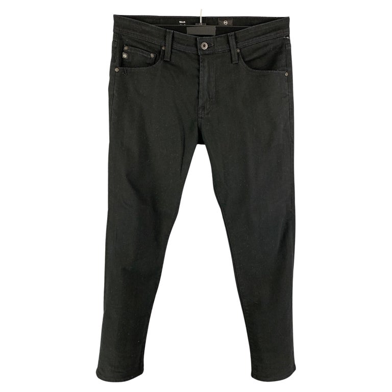 ADRIANO GOLDSCHMIED Size 32 Black Cotton Polyurethane Slim Jeans For Sale  at 1stDibs