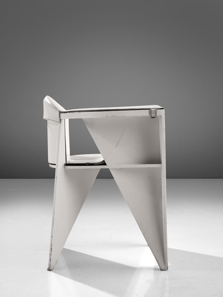 Late 20th Century Adriano & Paolo Suman Sculptural White Armchair