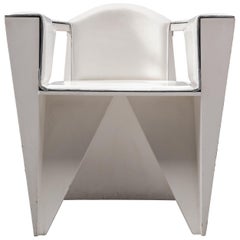 Adriano & Paolo Suman Sculptural White Armchair