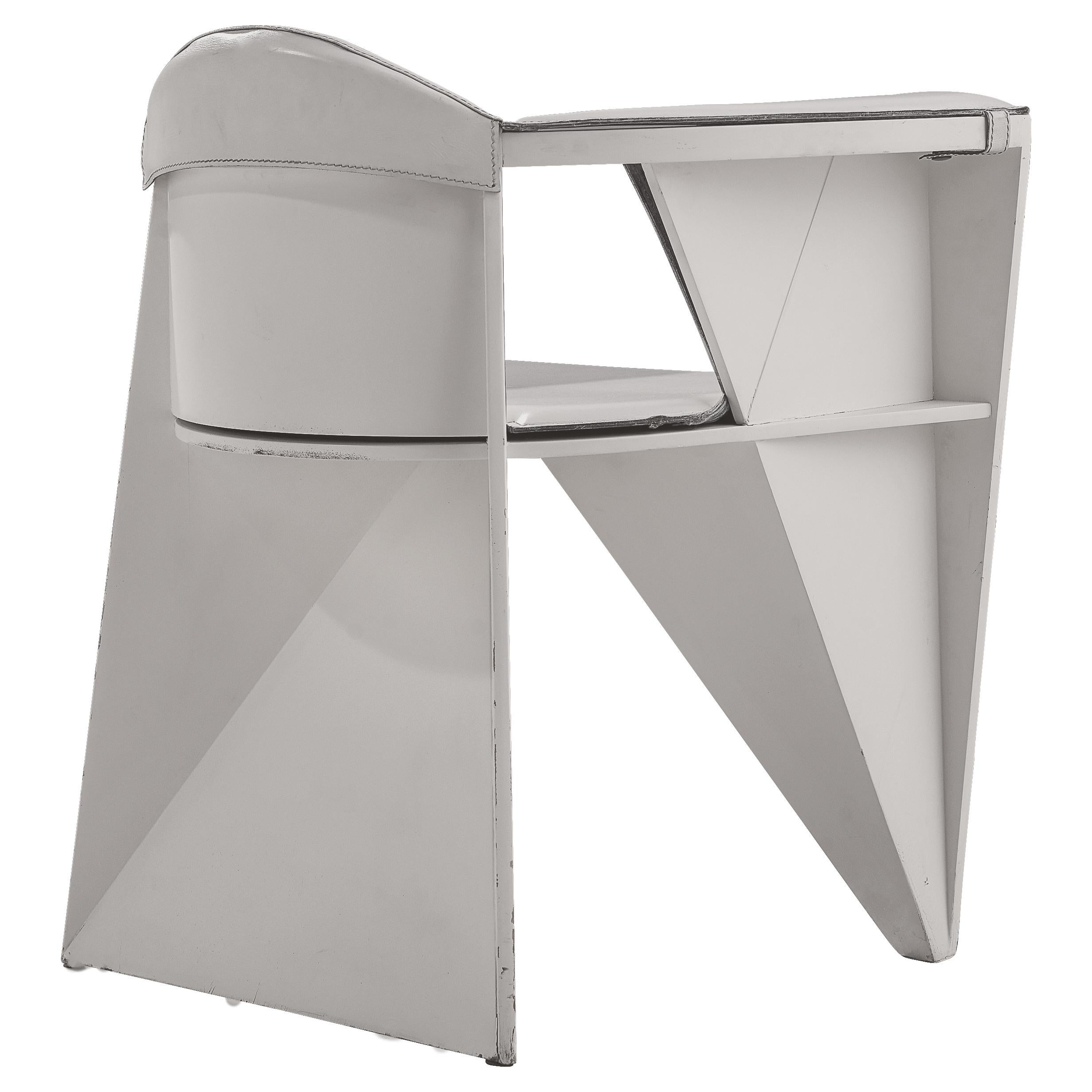 Adriano & Paolo Suman for Giorgetti Spa, armchair, lacquered beech, leather, Italy, 1984

Geometric Postmodern armchair designed by Adriano & Paolo Suman and manufactured by Giorgetti Spa. This chair is from the ‘Matrix’ series designed in 1984. The
