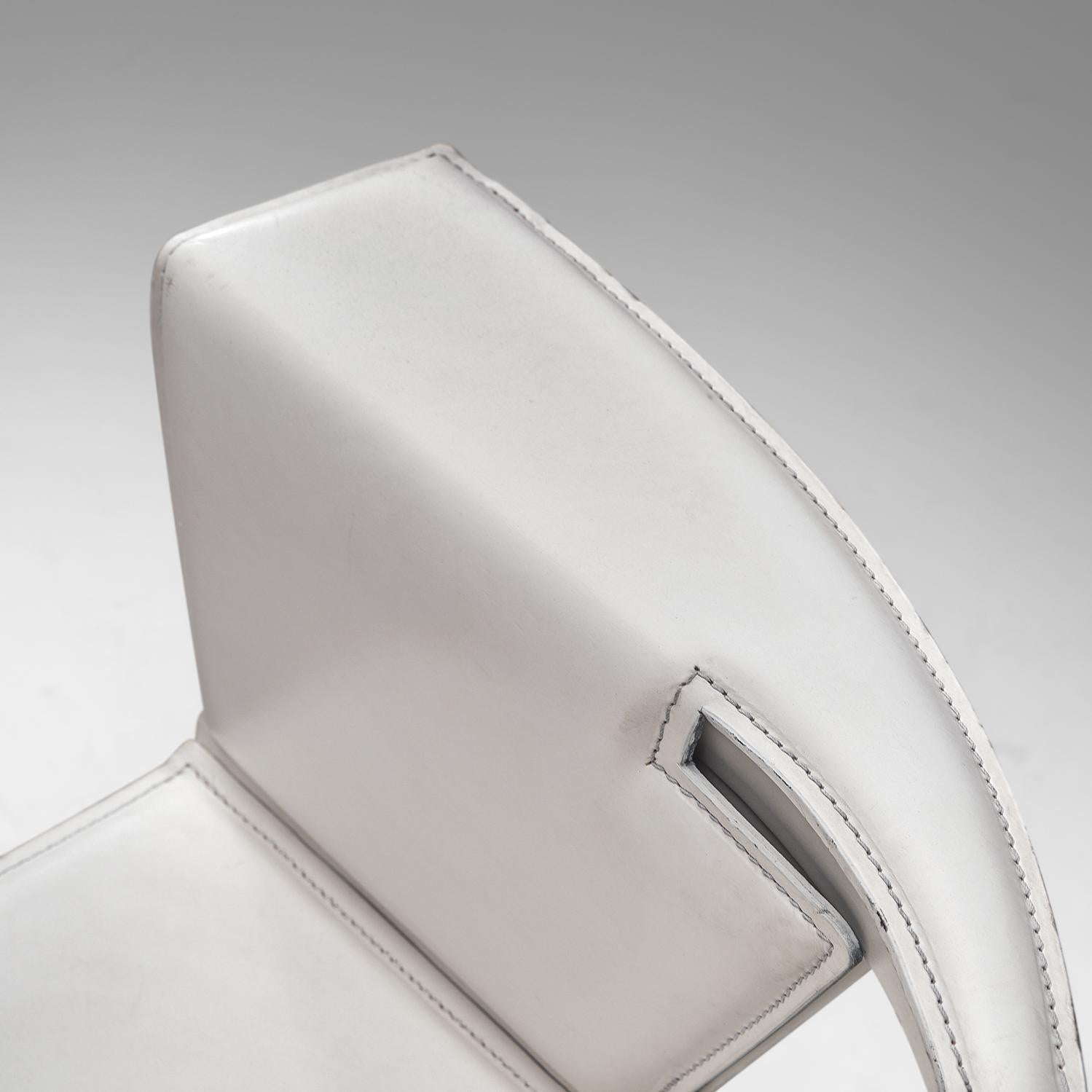 Italian Adriano & Paolo Suman White Armchair For Sale