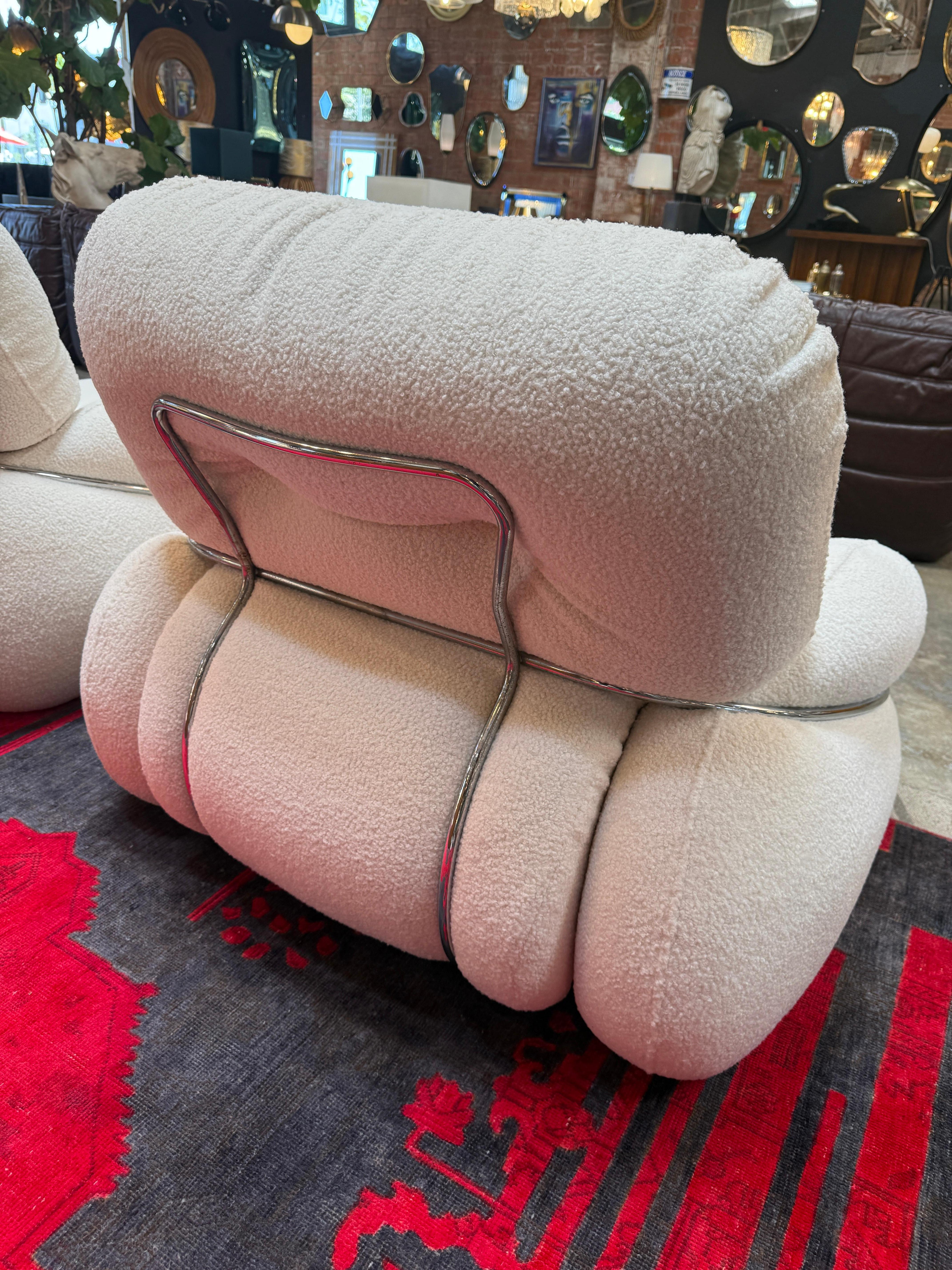 Italiano Adriano Piazzesi Lounge Chairs, Italy, 1970s in vendita