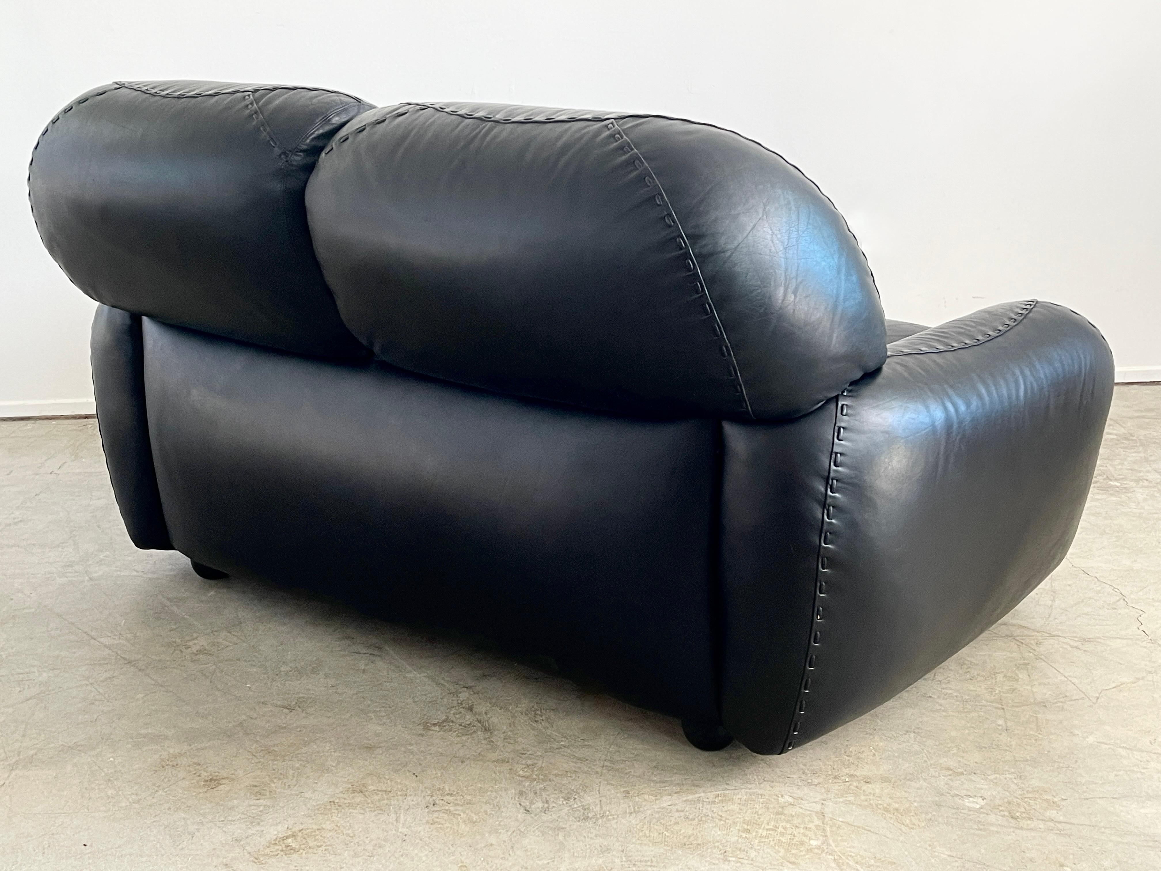 Leather Adriano Piazzesi Loveseat For Sale
