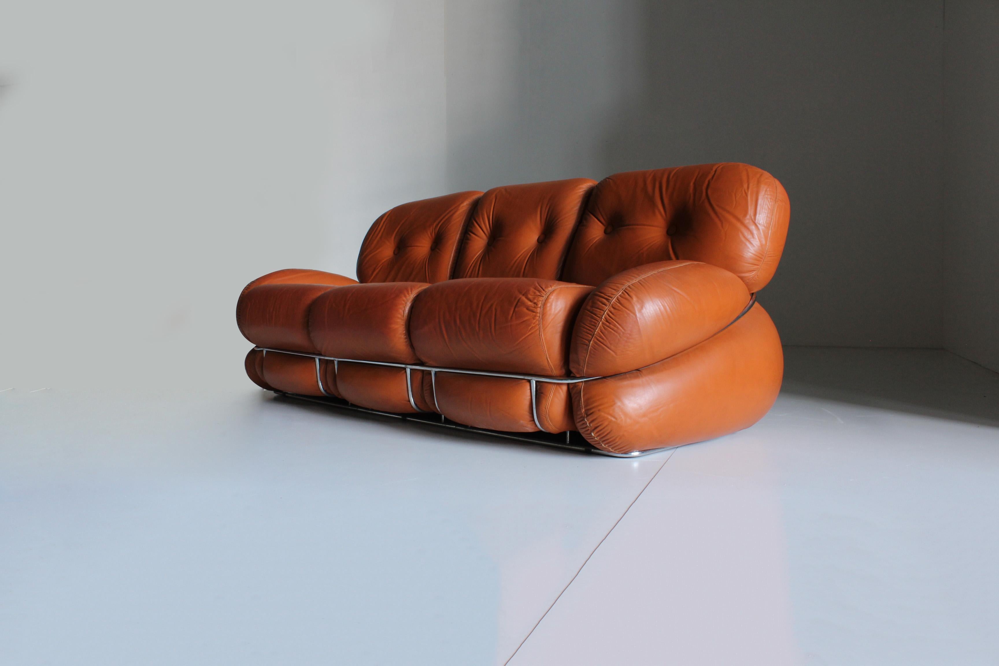 Late 20th Century Adriano Piazzesi Okay Design Sofa, '70s Italy