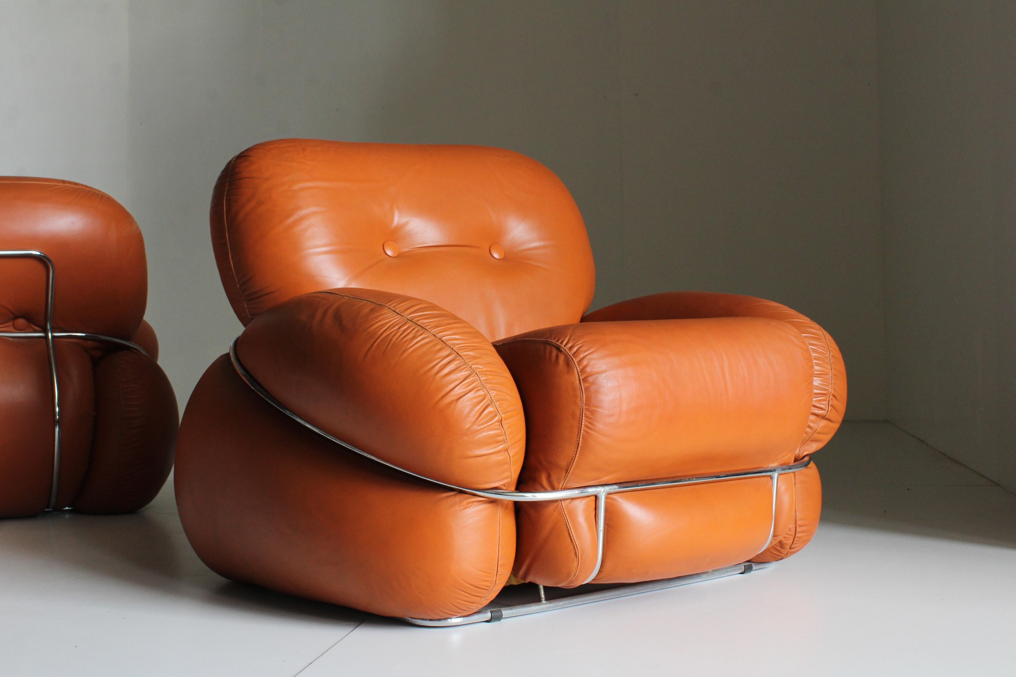 Late 20th Century Adriano Piazzesi Okay Design Sofa's '70s Italia