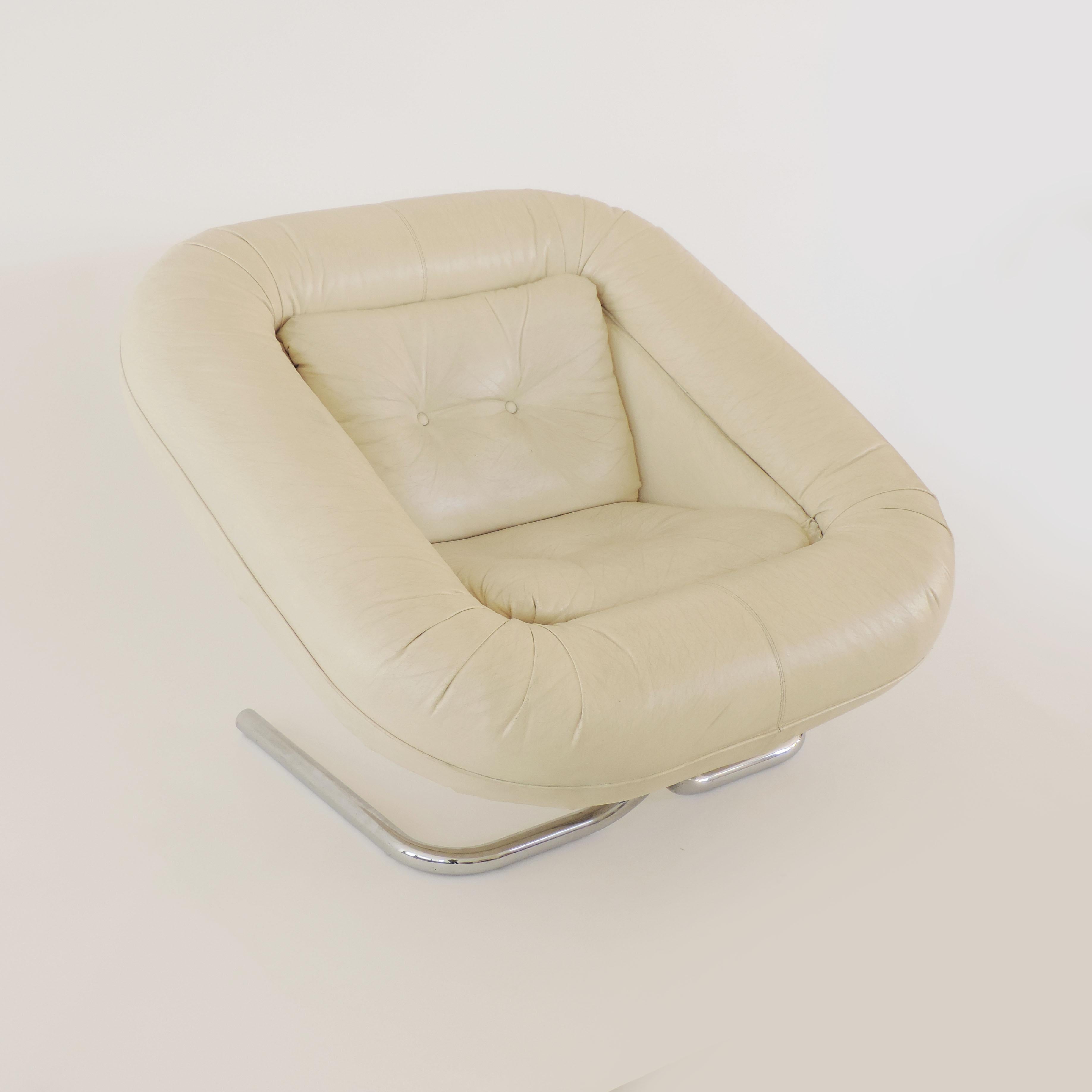 Metal Adriano Piazzesi Pair of Spring Lounge Chairs for TreD, Italy 1973