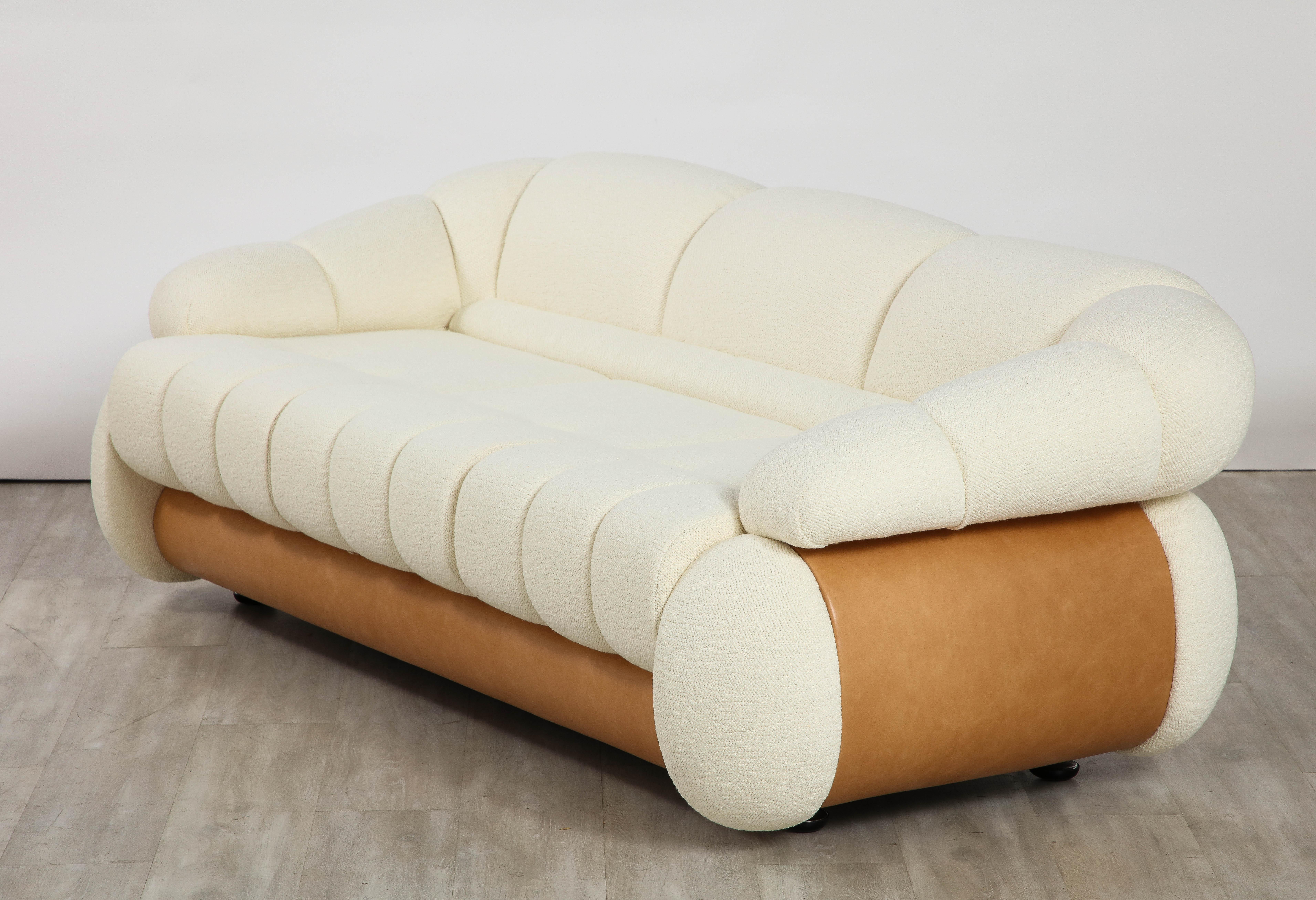 Adriano Piazzesi Italian 1970's Channel Tufted Sofa For Sale 7
