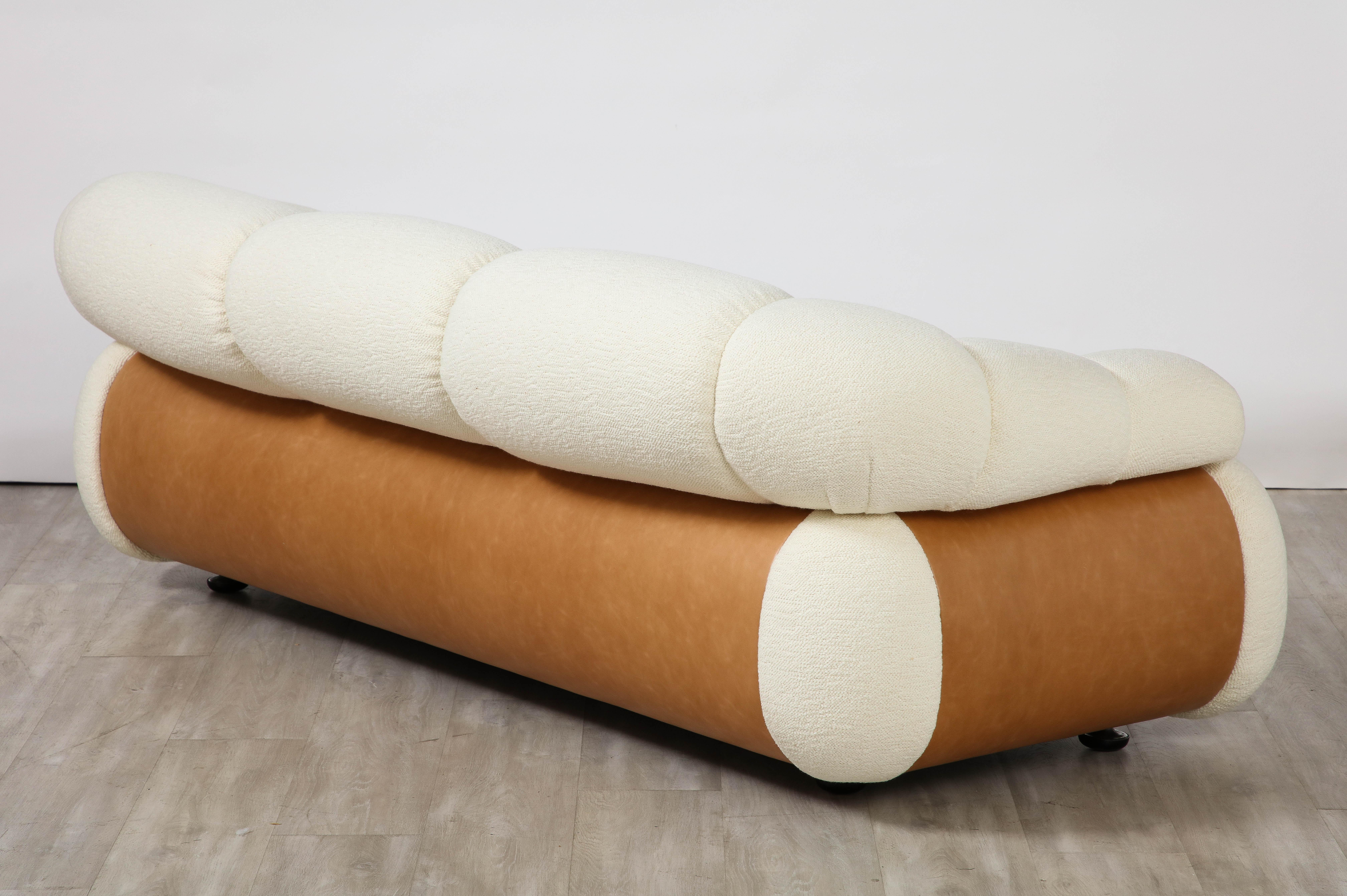 Adriano Piazzesi Italian 1970's Channel Tufted Sofa For Sale 3