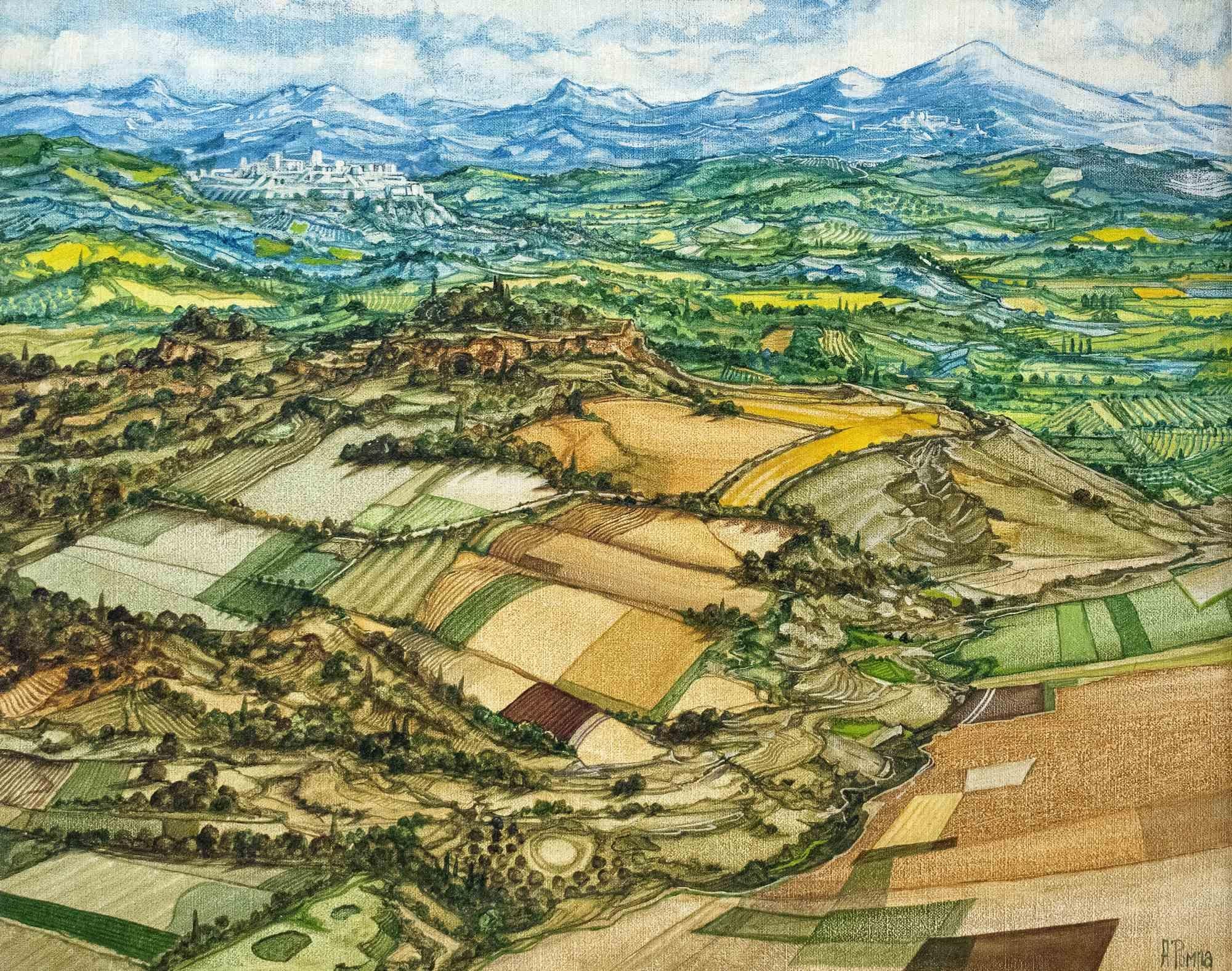Paesaggio Maremmano con Vista sul Monte Amiata - Oil Paint by Adriano Pompa-2011