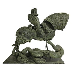 Adriano Pompa "San Giorgio y el dragón" Escultura de bronce