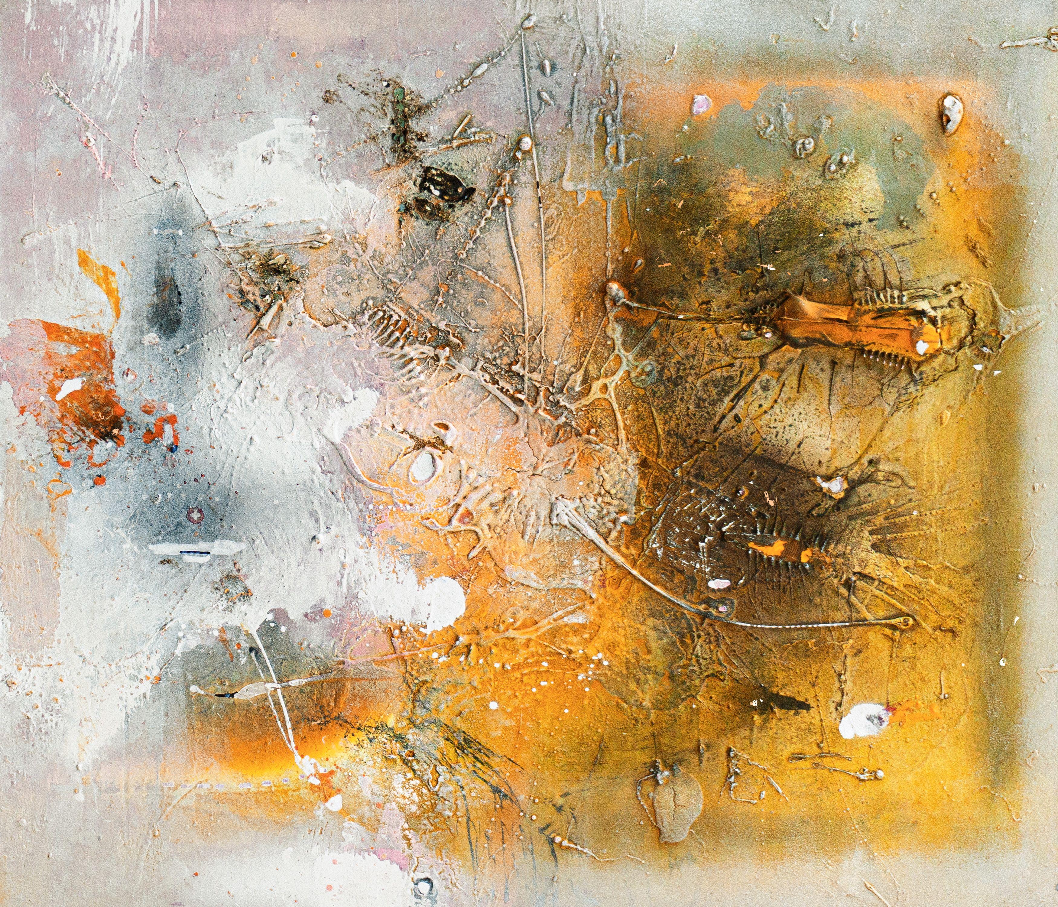 Saturn Cut, Gemischte Medien auf Leinwand – Mixed Media Art von Adriano Ribeiro