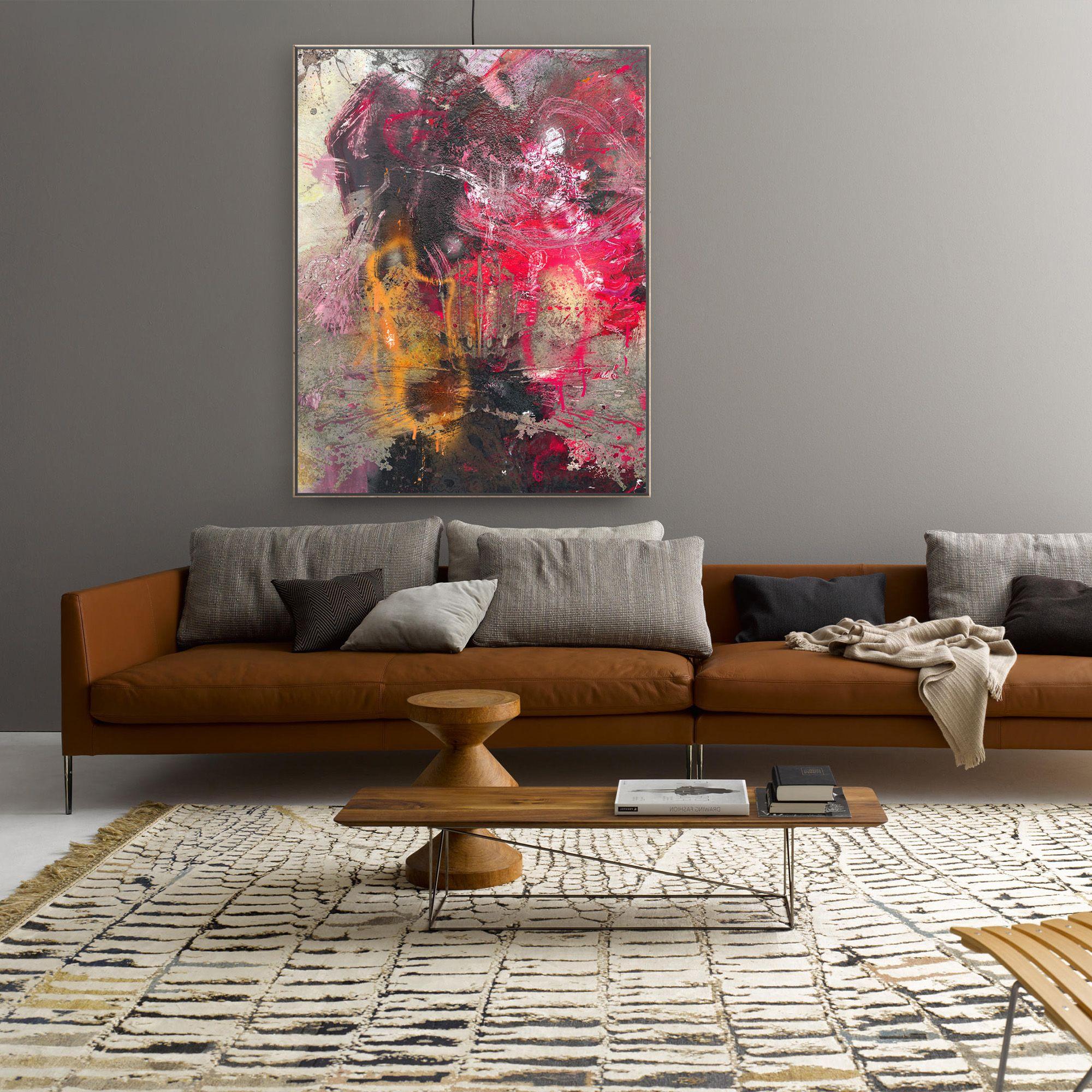 Allegro, Pittura, Olio su tela - Abstract Painting Marrone di Adriano Ribeiro