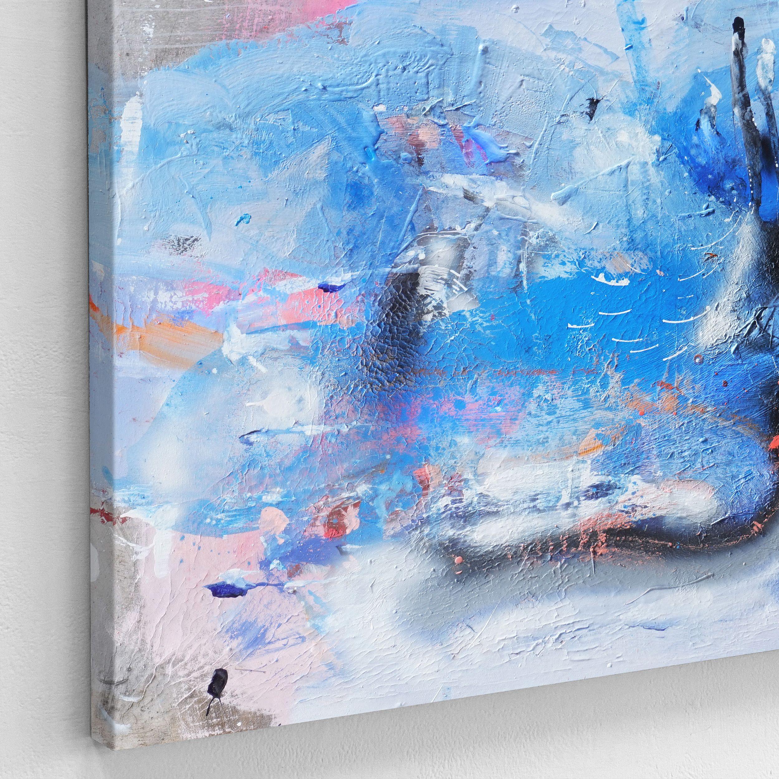 Sky Defender, Painting, Acrylic on Canvas - Blue Abstract Painting by Adriano Ribeiro