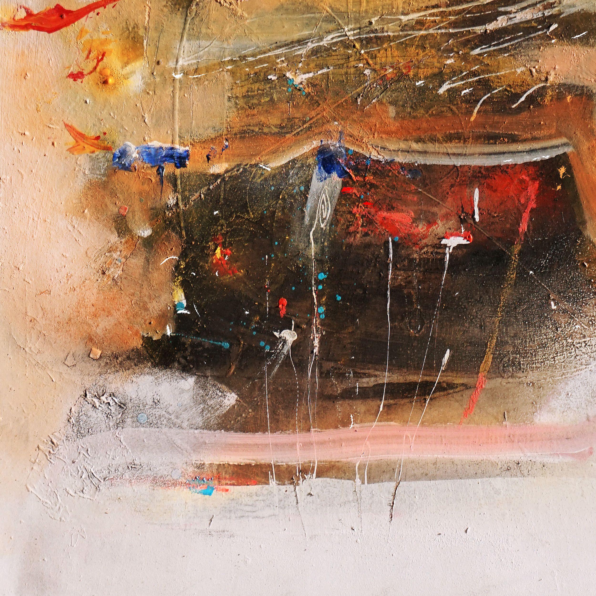 I ballerini, Pittura, Acrilico su tela - Abstract Painting Marrone di Adriano Ribeiro