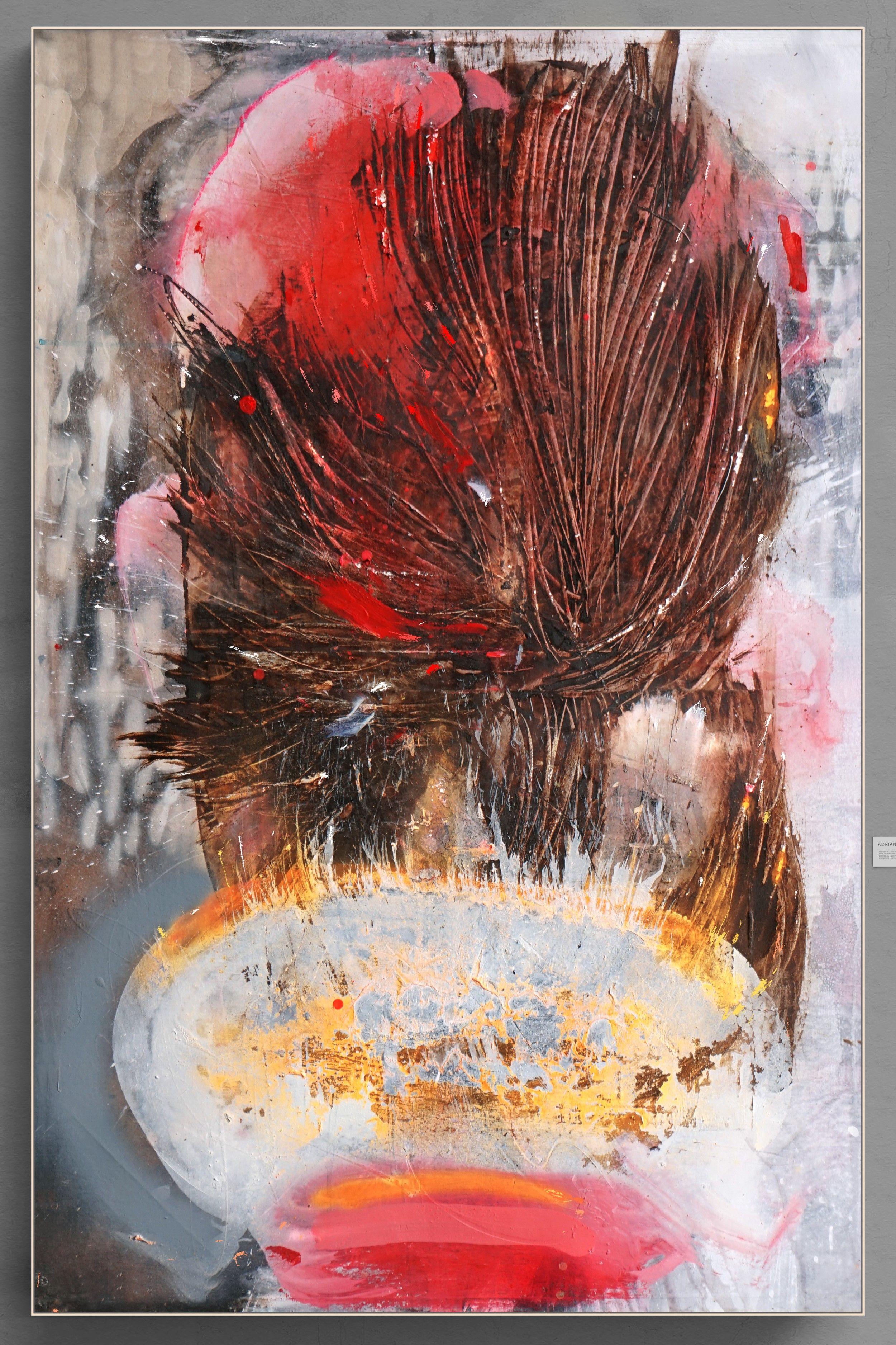 What we Love, Painting, Acrylic on Canvas - Brown Abstract Painting by Adriano Ribeiro