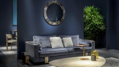 Adriano Three-Seater Sofa in Splendido Velvet, Matte Horn & Metal by Arcahorn