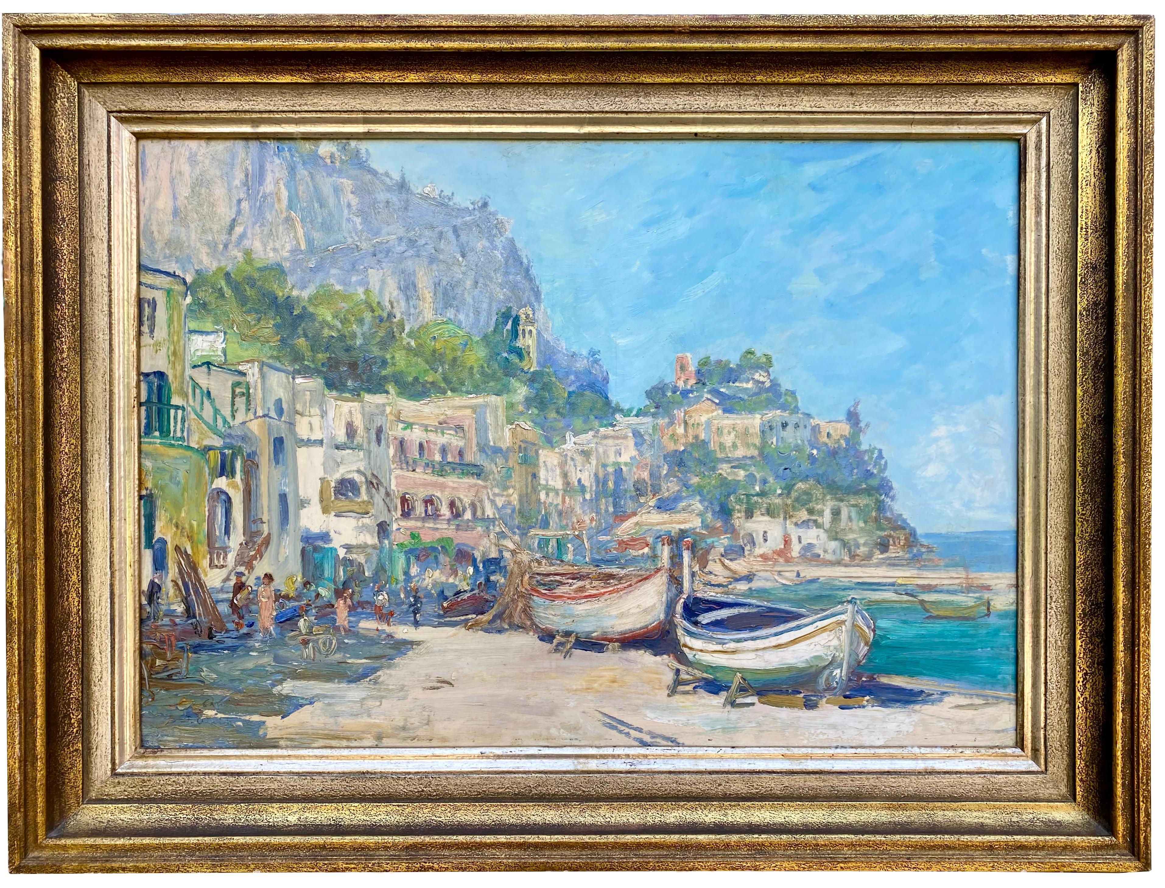 Adrianus Zwart
Rijswijk 1903 – 1981 Zwolle
Dutch Painter

'View of Capri'

Signature: signed lower left and placed 'Capri Zwart'
Medium: oil on canvas
Dimensions: image size 50 x 72 cm, frame size 65 x 87 cm

Biography: Adrianus Johannes Zwart,