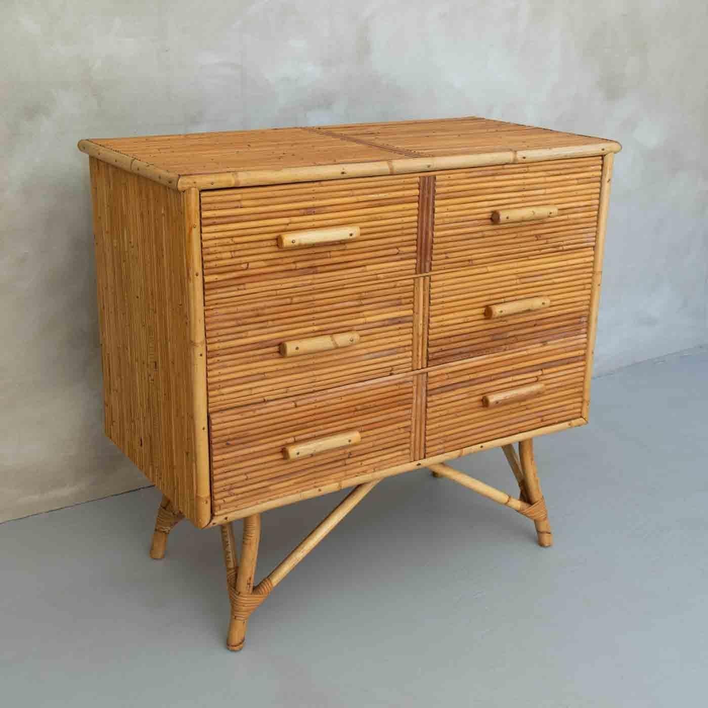 French Adrien Audoux and Frida Minet Bamboo Dresser