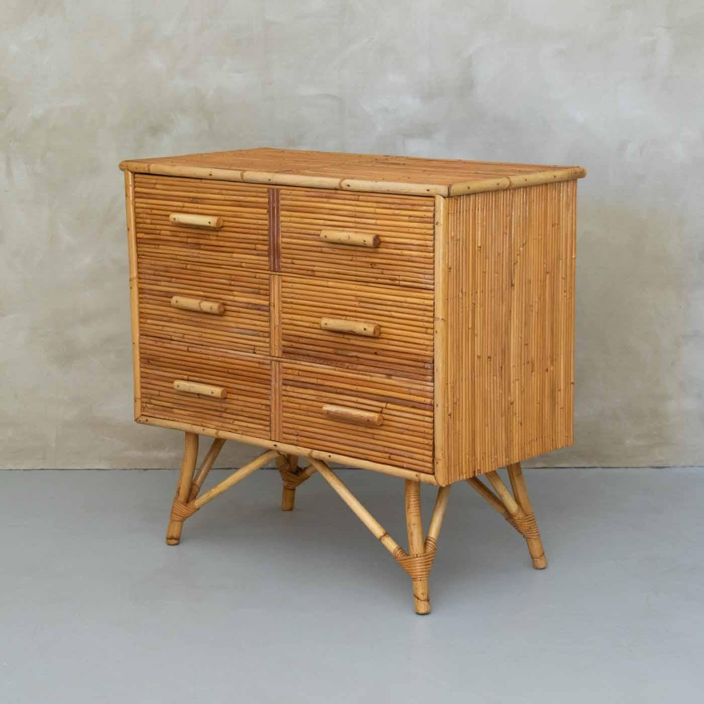 20th Century Adrien Audoux and Frida Minet Bamboo Dresser