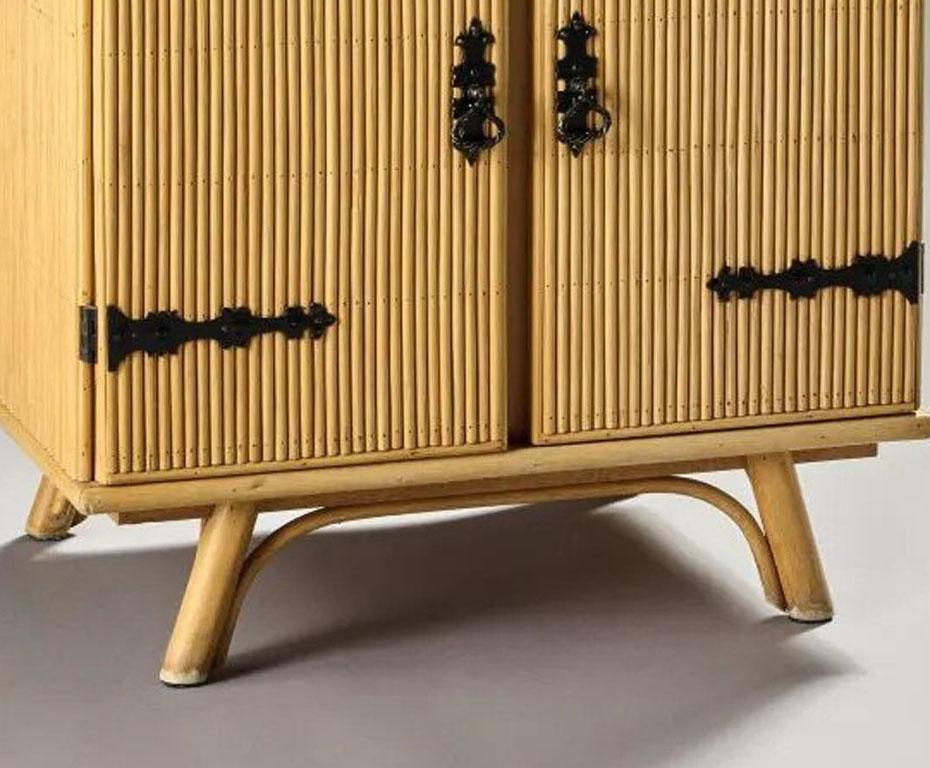 French Adrien Audoux And Frida Minet Bamboo Sideboard, Circa 1960/1970 For Sale