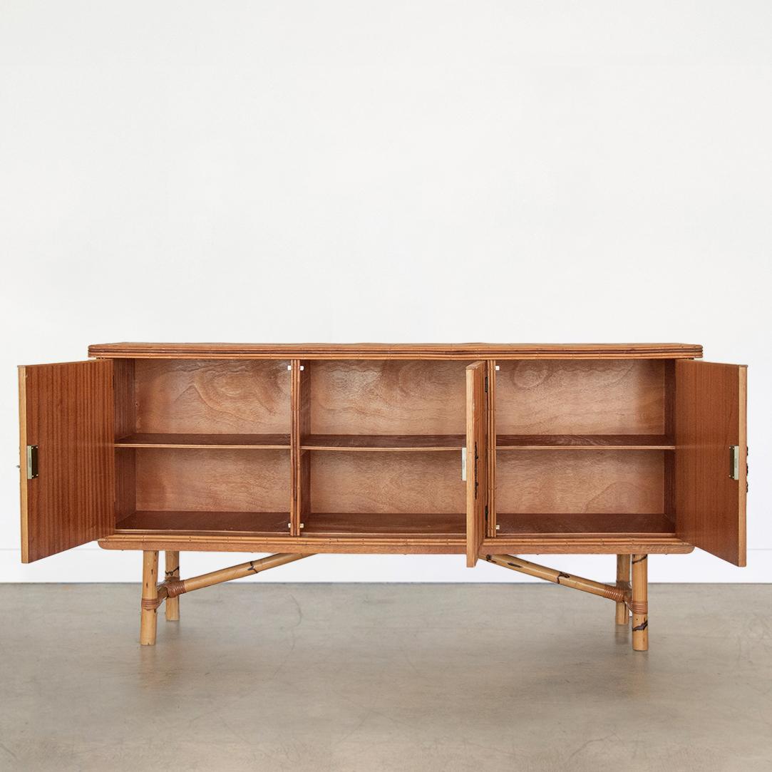 Adrien Audoux and Frida Minet Bamboo Sideboard In Good Condition For Sale In Los Angeles, CA