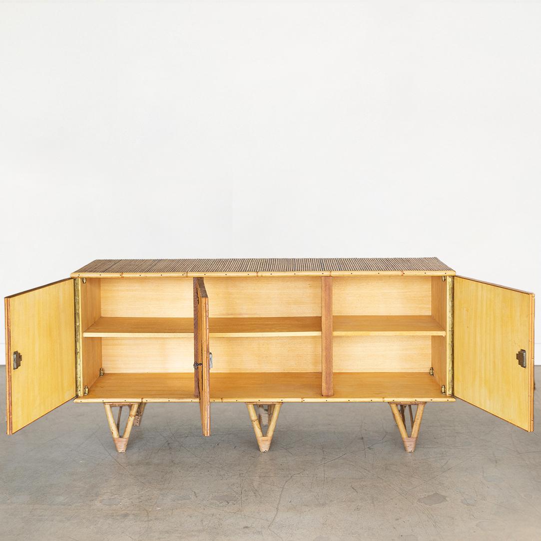 20th Century Adrien Audoux and Frida Minet Bamboo Sideboard