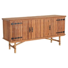 Retro Adrien Audoux and Frida Minet Bamboo Sideboard