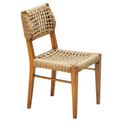 Antique Adrien Audoux and Frida Minet Chair with Rope Seating 