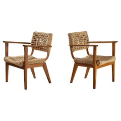 Adrien Audoux et Frida Minet pour les fauteuils Vibo en bois et paille