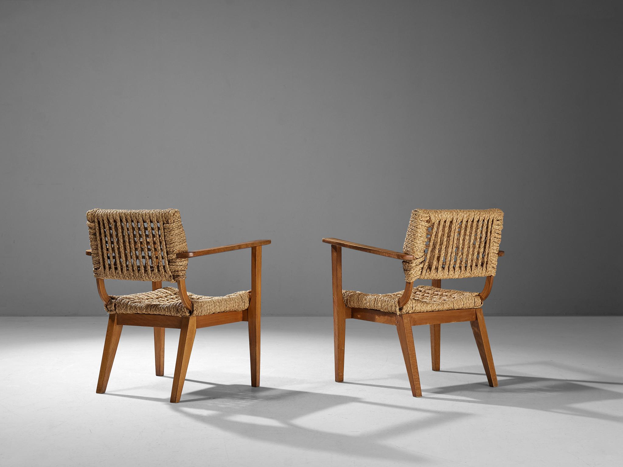 French Adrien Audoux and Frida Minet for Vibo Pair of Armchairs