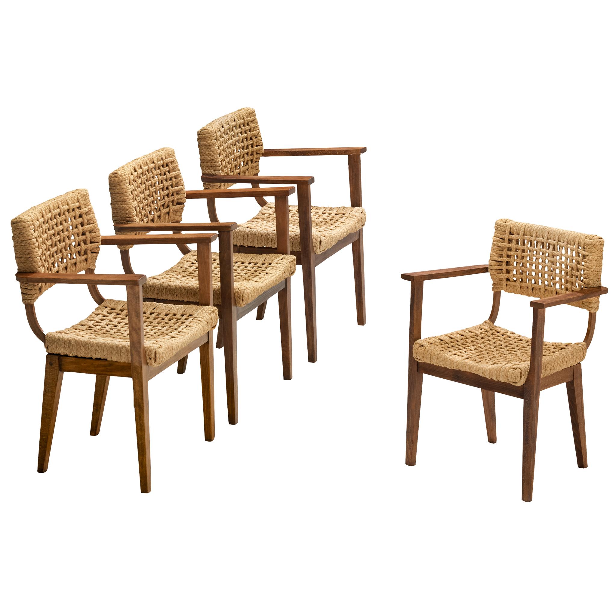 Adrien Audoux and Frida Minet for Vibo : lot de quatre fauteuils en osier