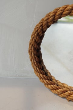Adrien Audoux & Frida Minet 1950s Abaca Hemp Rope Mirror