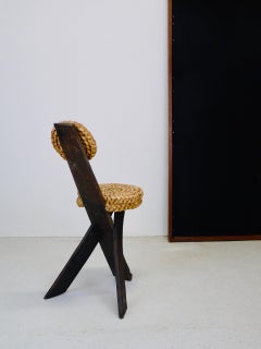Adrien Audoux and Frida Minet Oak and Woven Straw Occasional Chair