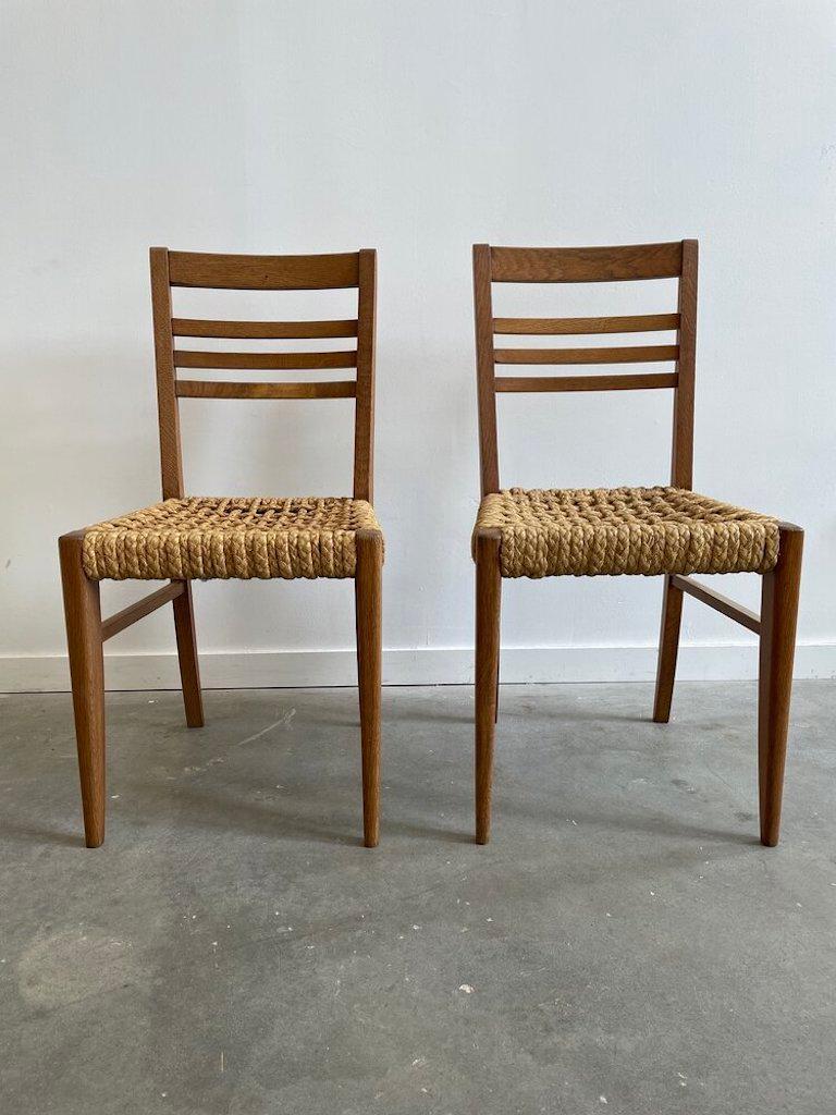 French Adrien Audoux and Frida Minet Rope Accent Chairs