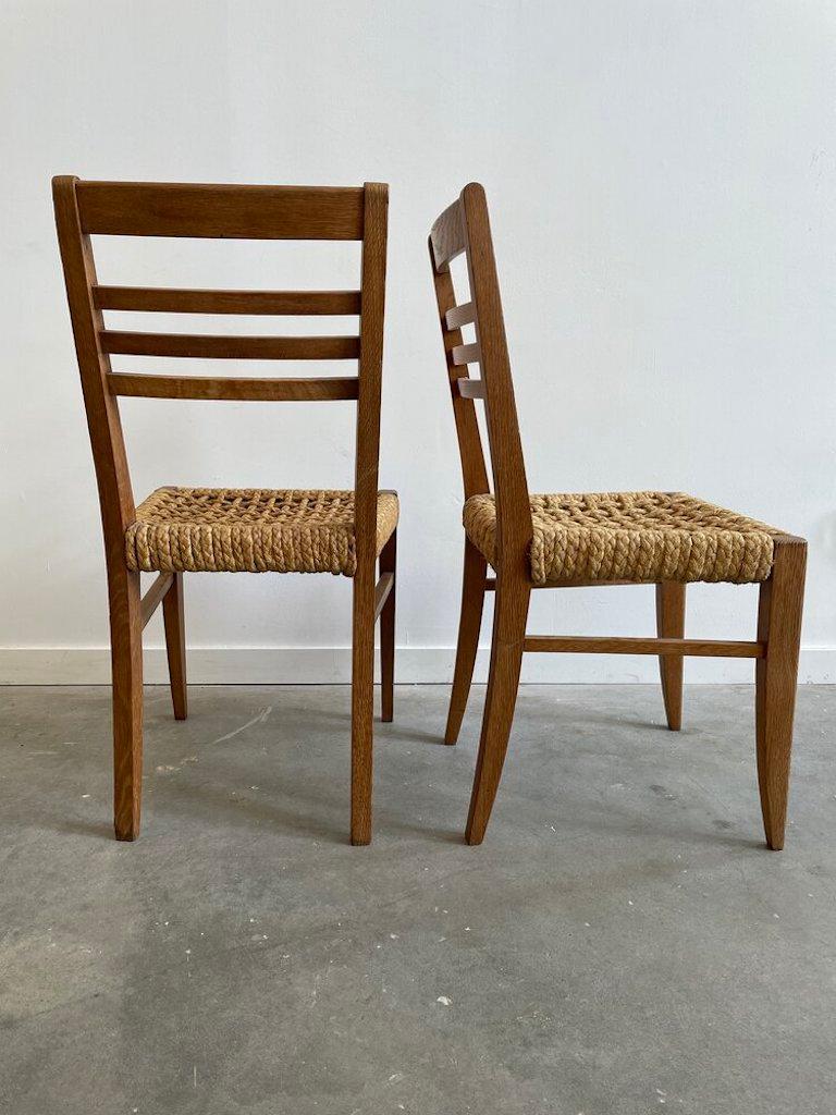 Mid-20th Century Adrien Audoux and Frida Minet Rope Accent Chairs