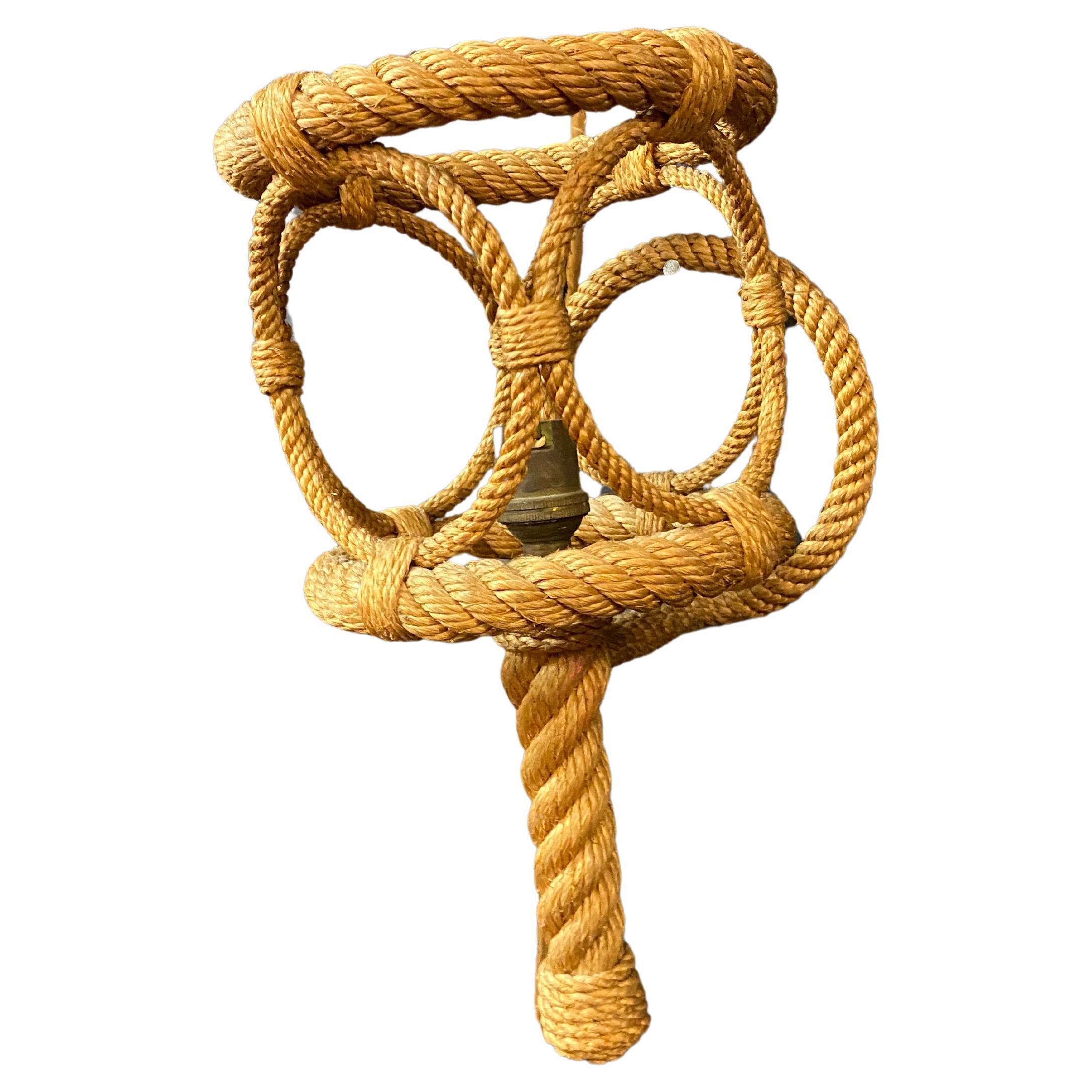 Adrien Audoux and Frida Minet. rope wall light , circa 1950  For Sale