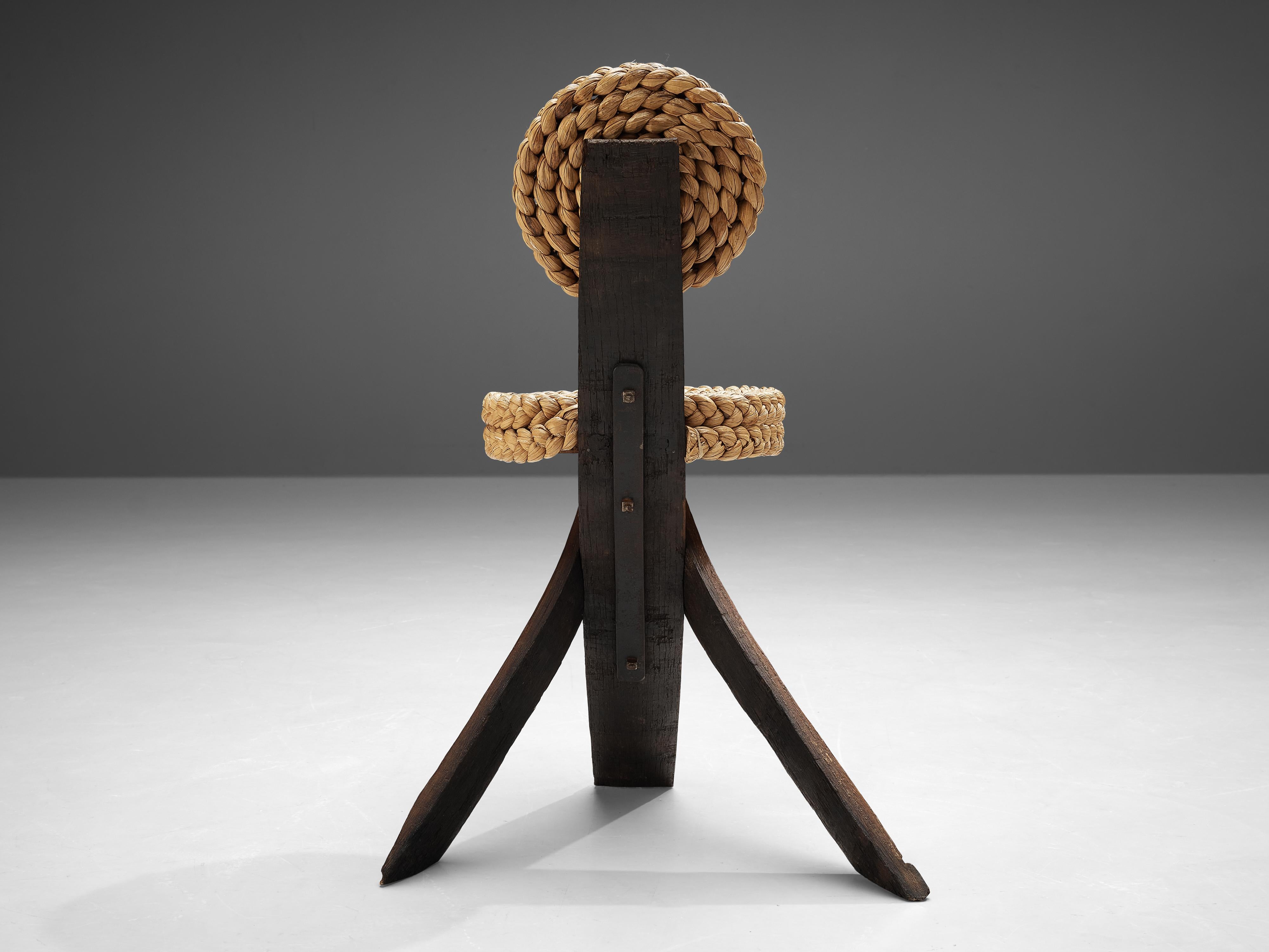 Adrien Audoux and Frida Minet Side Chair in Oak and Braided Straw 2