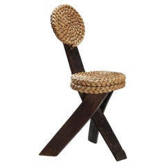Adrien Audoux and Frida Minet Side Chair in Oak and Braided Straw
