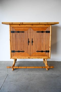 Adrien Audoux and Frida Minet Split Bamboo Bar or Server, ca. 1950