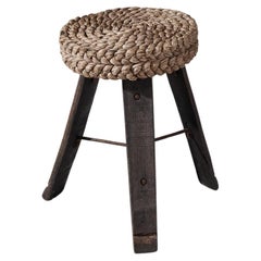 Adrien Audoux and Frida Minet Stool in Oak and Straw