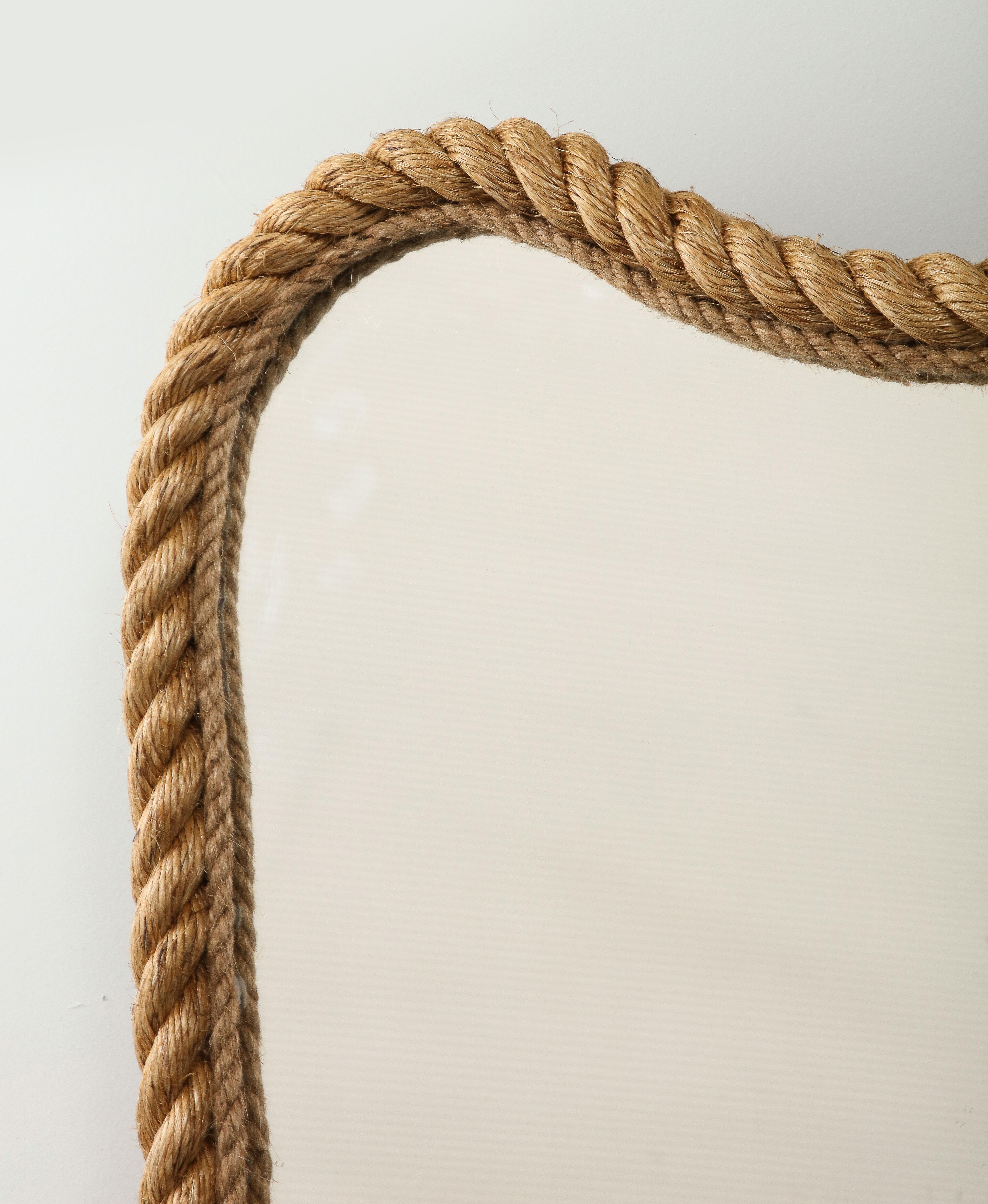 Adrien Audoux et Frida Minet Spectacular Elliptic Rope Mirror In Excellent Condition For Sale In Jersey City, NJ