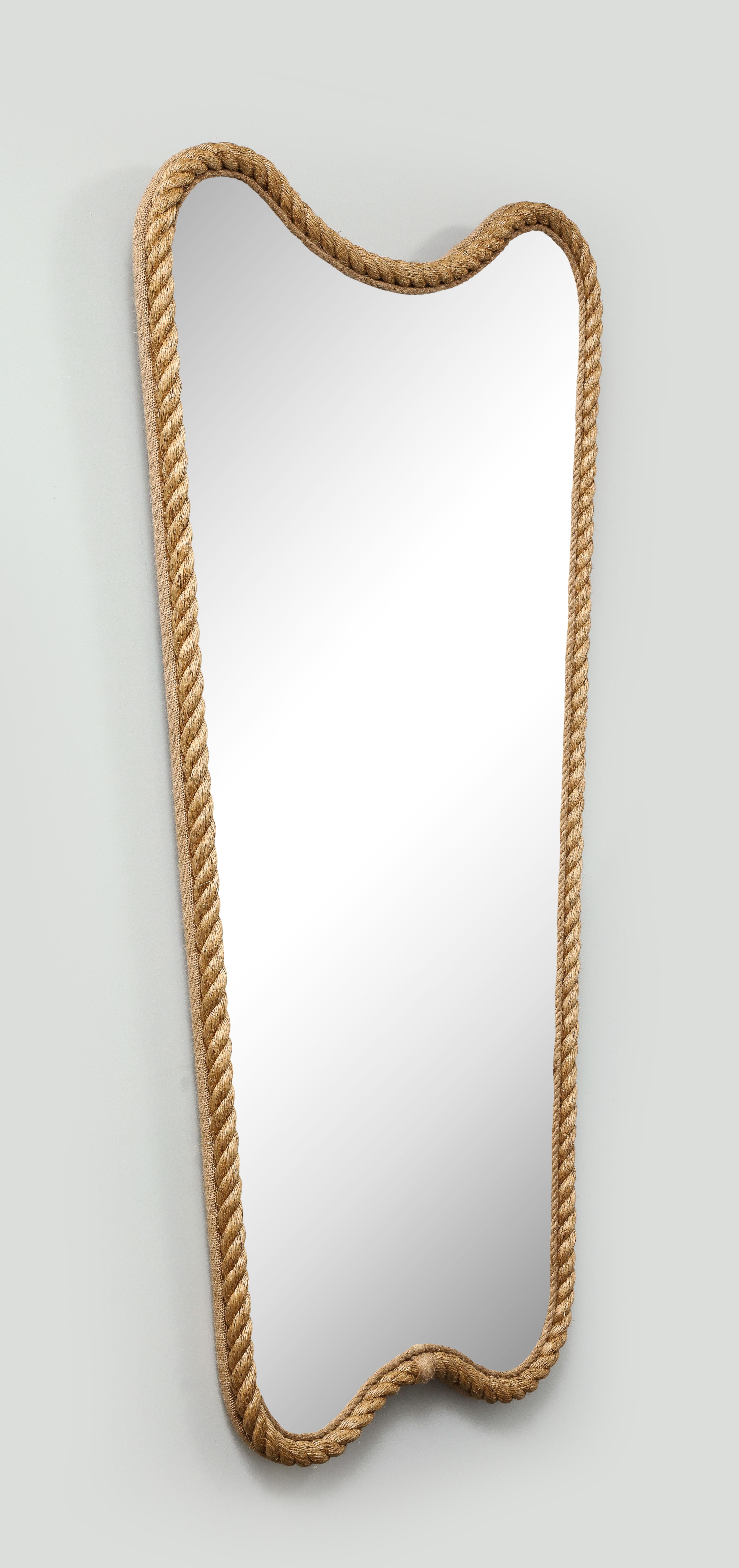 Corde Adrien Audoux et Frida Minet Spectaculaire miroir en corde elliptique en vente