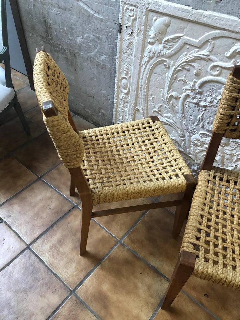Adrien Audoux & Frida Minet, rare set of 10 Chairs, France, circa 1950 1