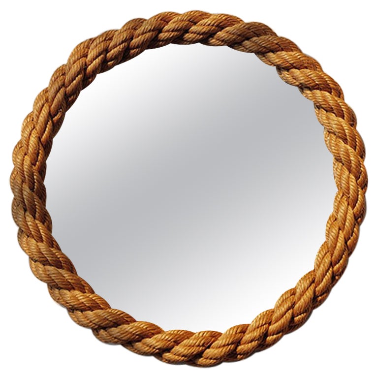 Adrien Audoux & Frida Minet 1950s Abaca Hemp Rope Mirror