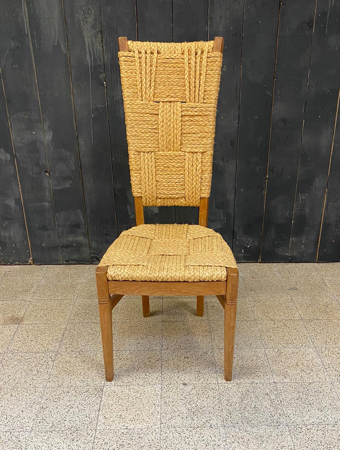 French Adrien Audoux & Frida Minet, Chair, France, circa 1950 For Sale