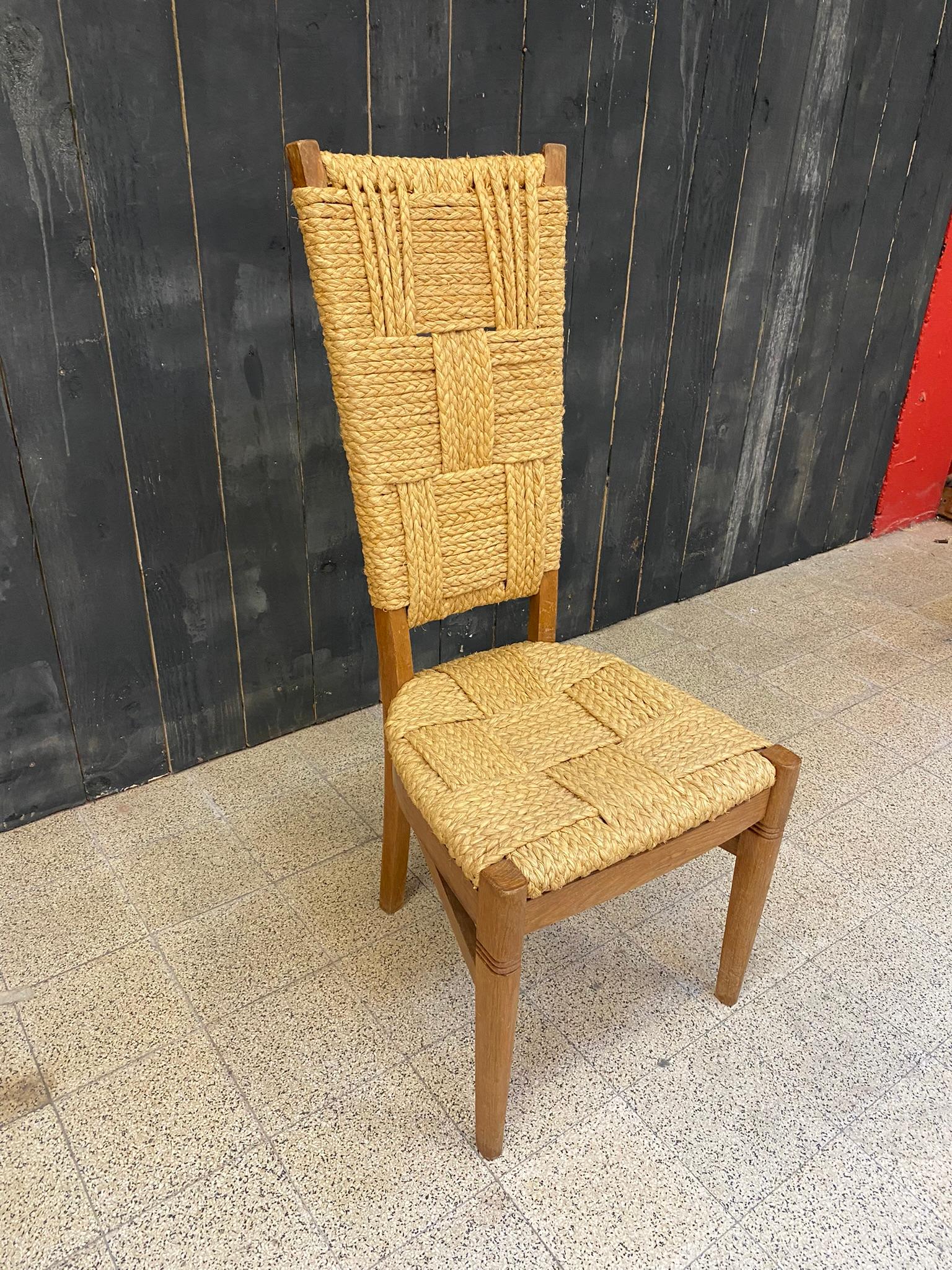 Adrien Audoux & Frida Minet, Chair, France, circa 1950 In Good Condition For Sale In Saint-Ouen, FR