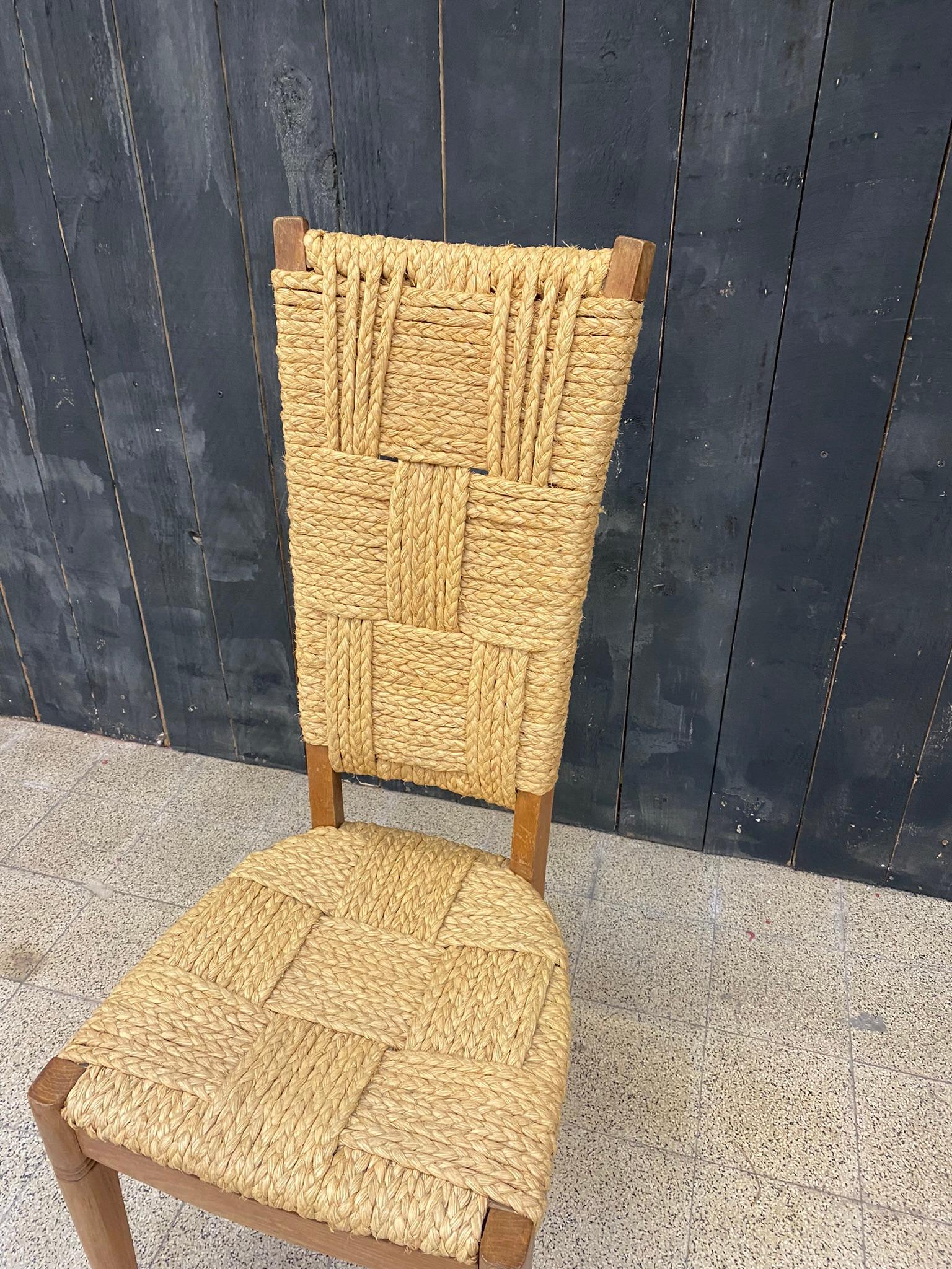 Wood Adrien Audoux & Frida Minet, Chair, France, circa 1950 For Sale