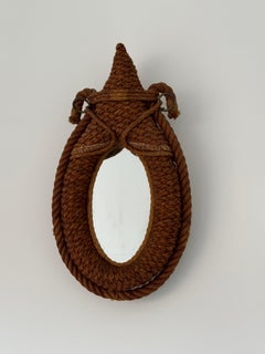 Adrien Audoux & Frida Minet design horse collar rope mirror, France 1950s