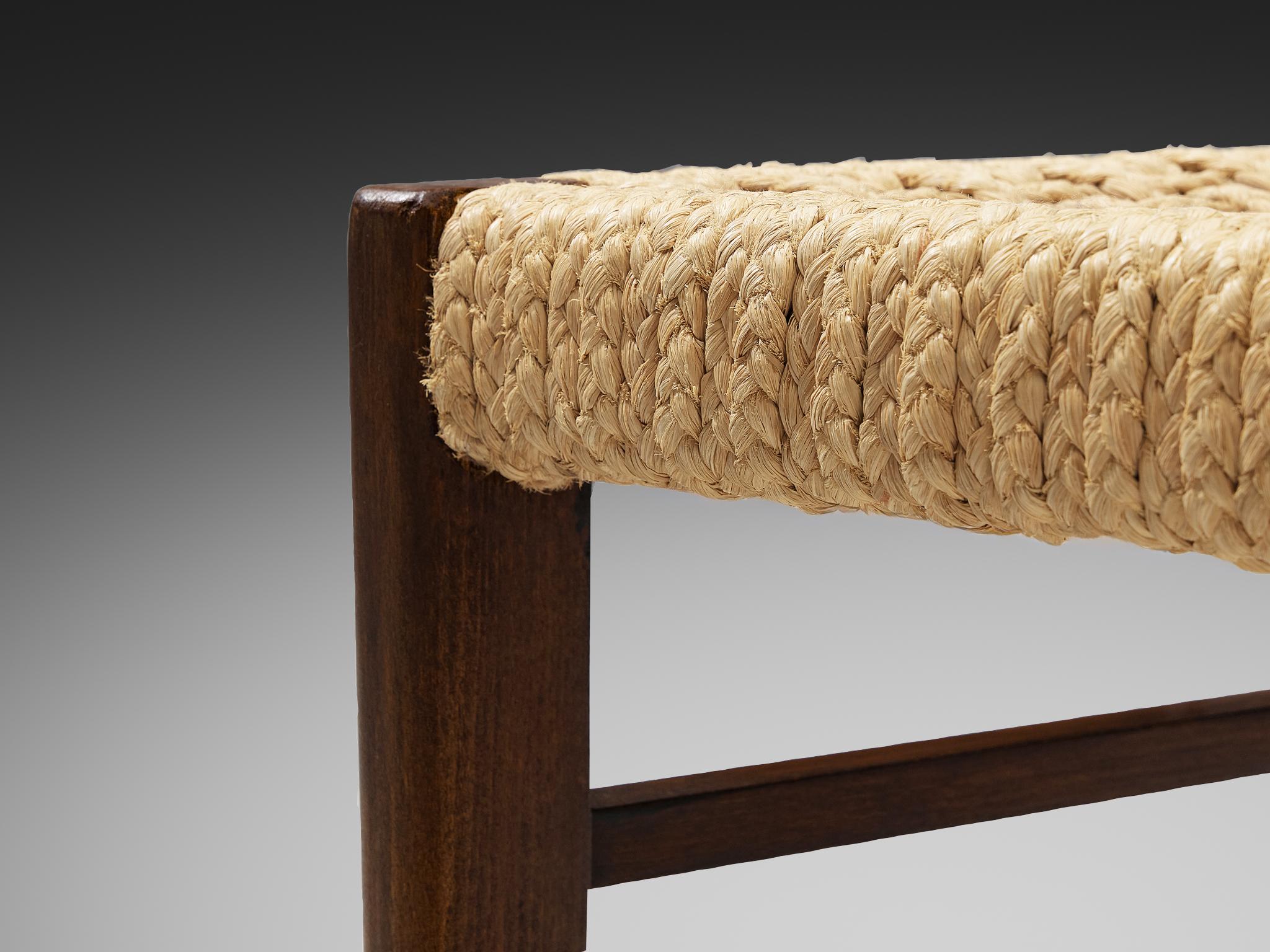 French Adrien Audoux & Frida Minet Dining Chair in Braided Hemp For Sale