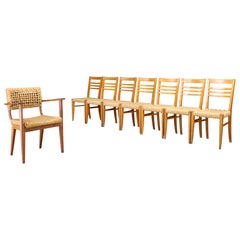 Adrien Audoux & Frida Minet for Vibo Set of Eight French Hemp Rope Dining Chairs